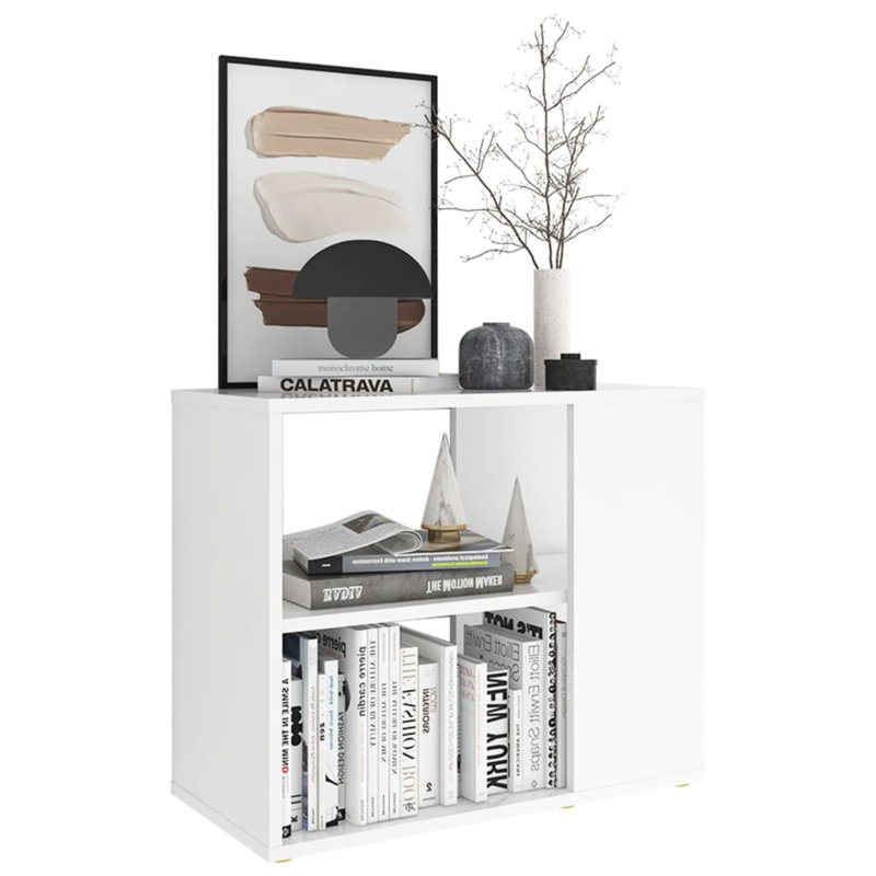 End Table, White Gray