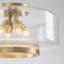 Lustre lanterne 4 lumières en verre transparent
