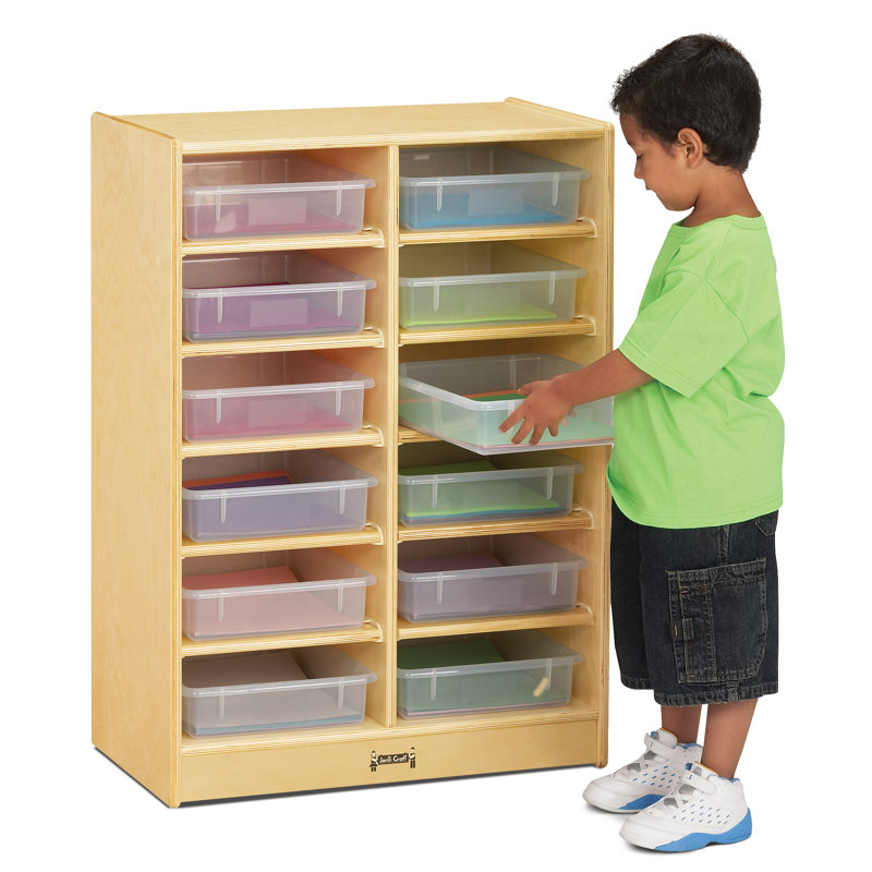Rangement mobile à 12 plateaux Jonti-Craft®, Transparent, Standard