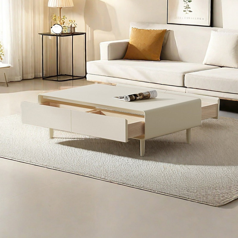 Table basse moderne avec pieds hauts, H 16,14 po x L 51,18 po x l 27,55 po