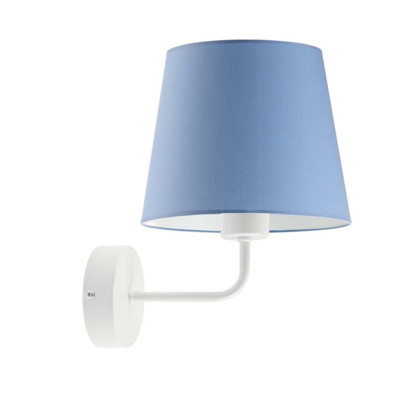 Aton Armed Sconce, White, Blue