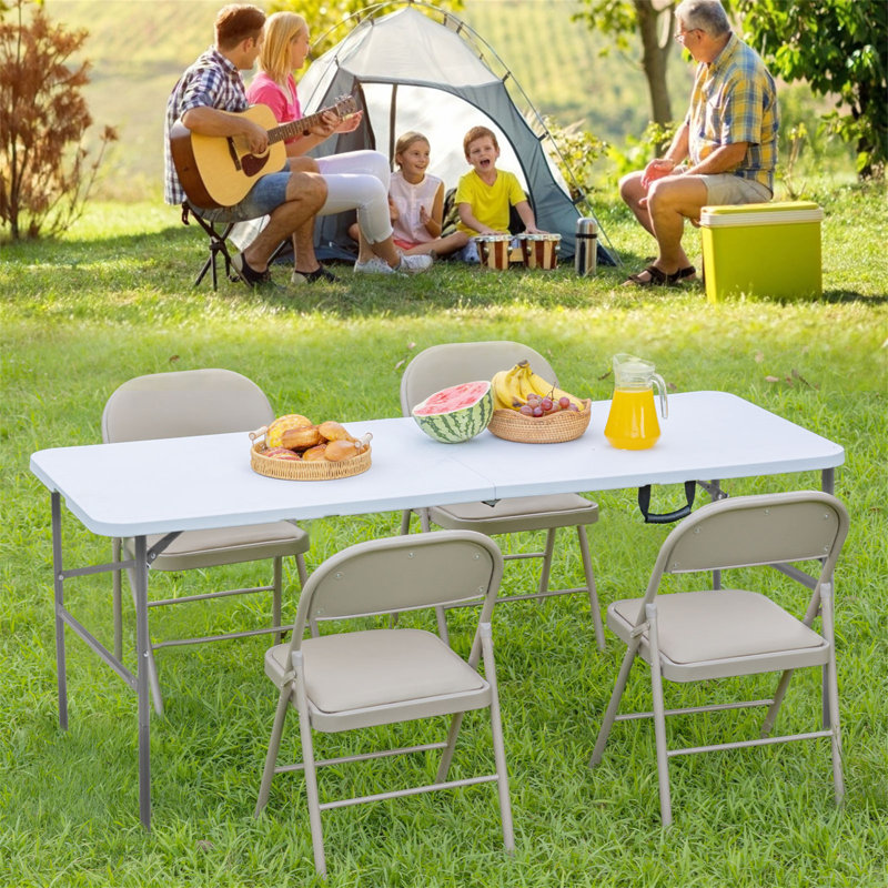Table pliante polyvalente de 4 pi pour une utilisation intérieure et extérieure, idéale pour le camping, les pique-niques, les fêtes et plus encore