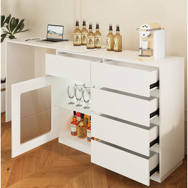 Marivi 43.3 " Wide 5 - Drawer 2 - Shelf Storage Cabinet with