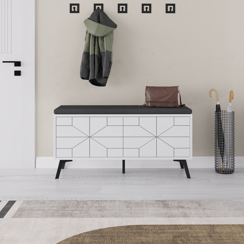8 Pair Shoe Storage Bench, White