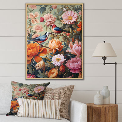 Peinture d'oiseaux tropicaux au paradis