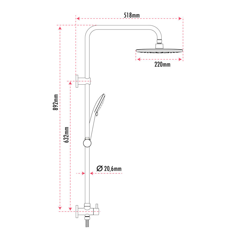 Robinet de douche, Chrome
