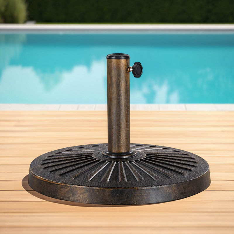26,5 lb Base de parasol de patio, Brun