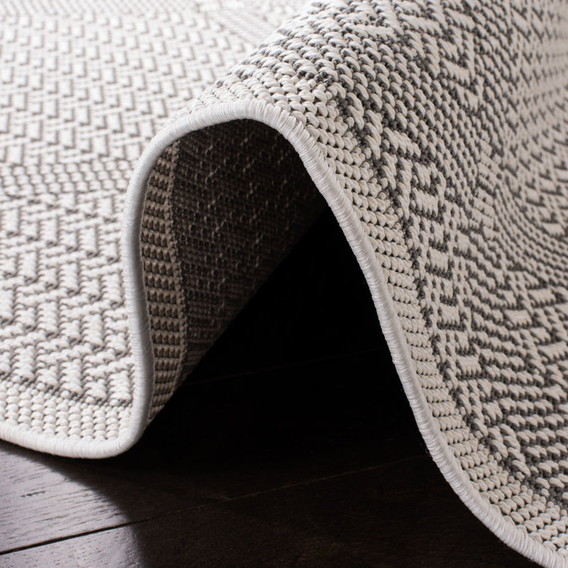 Tapis d'intérieur / extérieur à motif géométrique Kircher Performance, Rond 6 pi 7 po