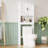 Over The Toilet Storage Cabinet With Adjustable Shelf, Bathroom Space Saver Organizer With Double Doors And Open Shelf, Freestanding Toilet Rack For Small Bathroom