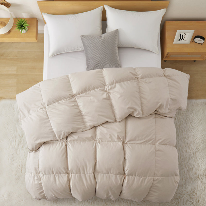King Size Cream Goose Down Feather Comforter