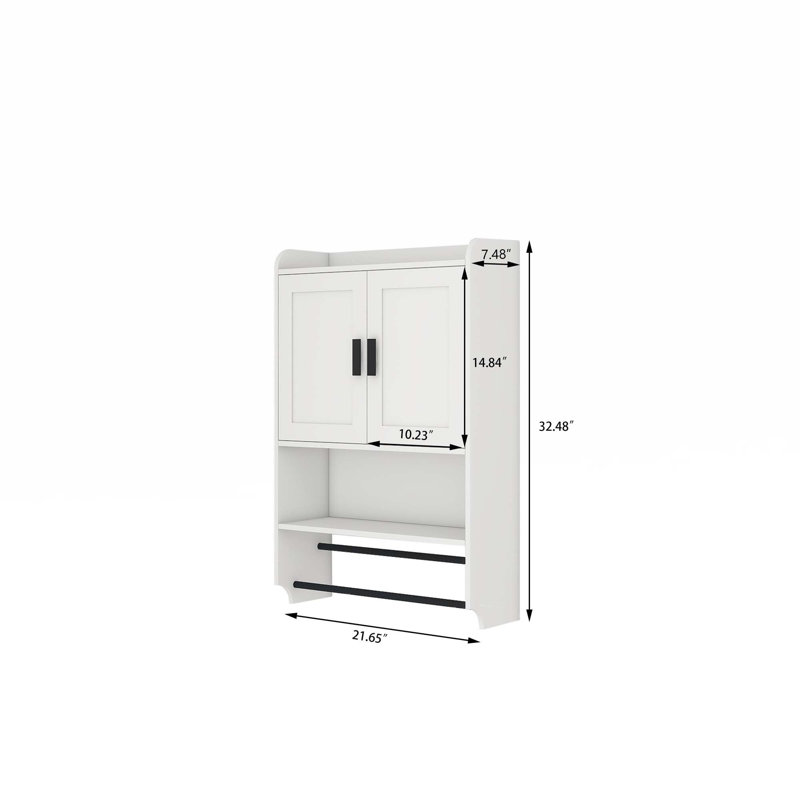 Armoire murale avec portes Nickeisha, Blanc