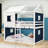 Wood House Bed With Tent And Ladder-1764245416-1764245418