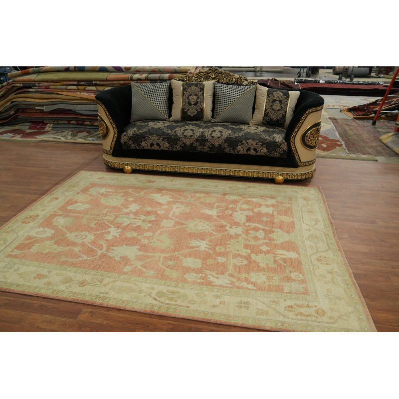 Tapis turc transitionnel floral Oushak 6 x 9