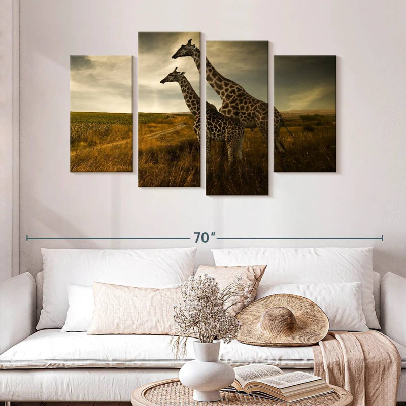 Famille de girafes Brampt, H 32 po x l 52 po