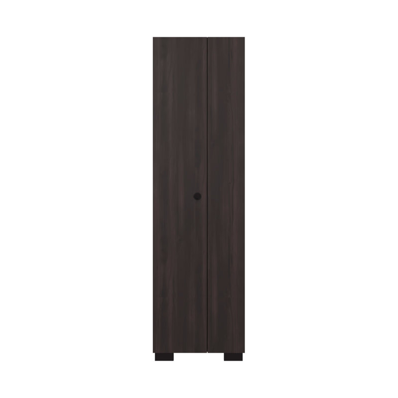 Armoire de rangement Kingnston pour balais, produits de nettoyage et rangement - Noyer, Noyer teint