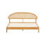 Structure de lit en bois massif Gem avec tête de lit et rotin naturel, capacité de 1000 lb-215844462-215844456