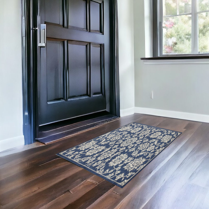 Austina Blue and Ivory Area Rug, Rectangle 3'3" x 4'11"