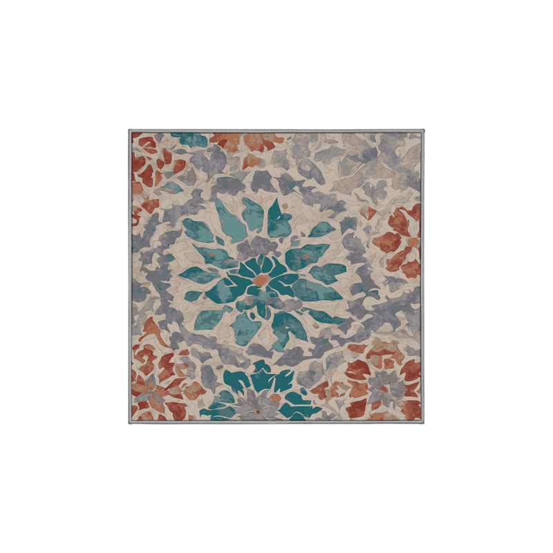 Tapis gris lavable à la machine, Carré 3 pi