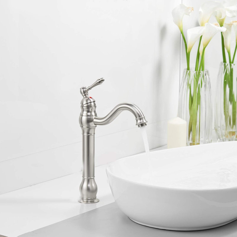 Waterfall Single Hole Single-Handle Vessel Bathroom Faucet, Brushed Nickel