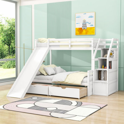 Erzsebet Kids Twin Over Full Bunk Bed with Drawers