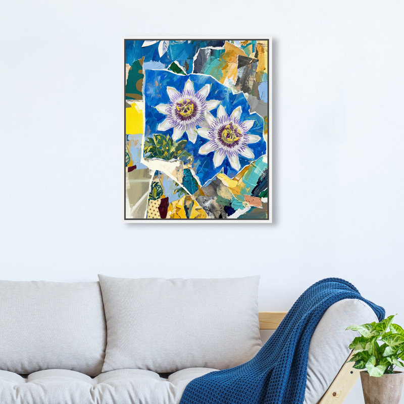 Blue Spring Print by Oliver Gal, 17"H x 21"W, White Floater Frame