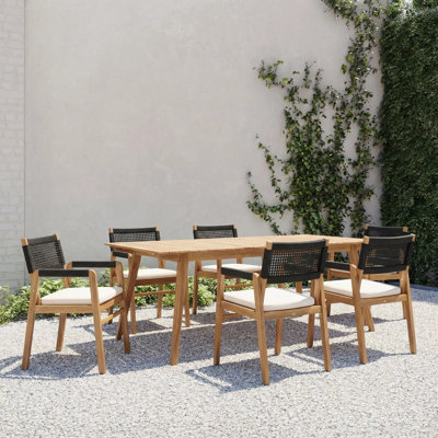 Manthey 7-Piece Wood & Rope Dining Set