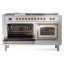 ILVE Nostalgie II Noblesse 60 inch Dual Fuel Range  (7 Sealed Burners + Griddle + French Top, Triple Glass Door, RAL)-101090787-101090784