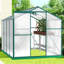 Serre en polycarbonate, serre de jardin à plante robuste de 6 pi x 8 pi pour la cour / l'extérieur