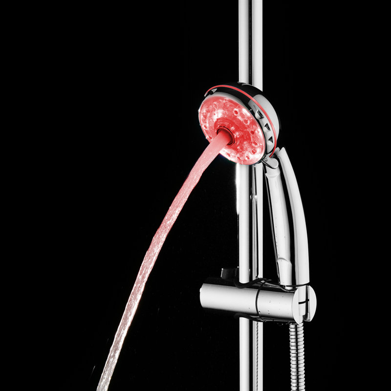Pomme de douche à main multi-fonctions avec technologies à del à température Heuer