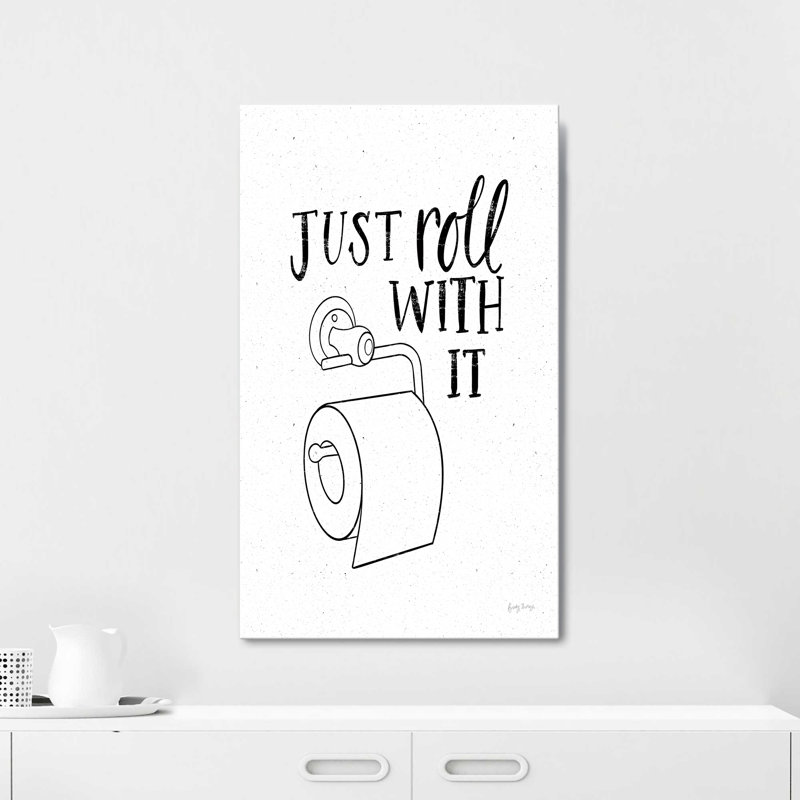 "Bathroom Puns V" par Becky Thorns, reproduction sur toile, H 18 po x l 30 po