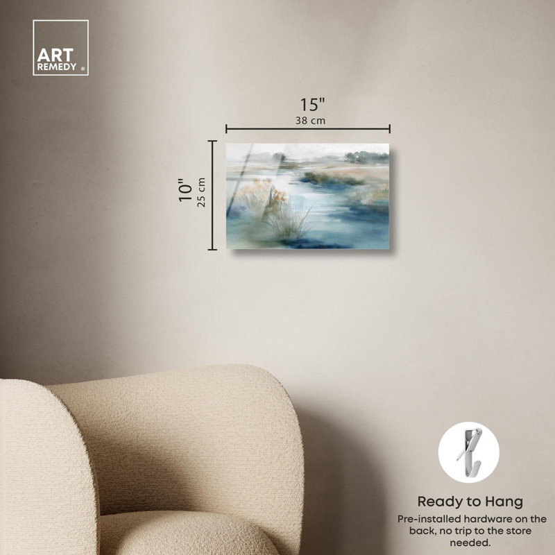 «Hazy River II», reproduction d'art sur toile par Art Remedy, H 10 po x l 15 po