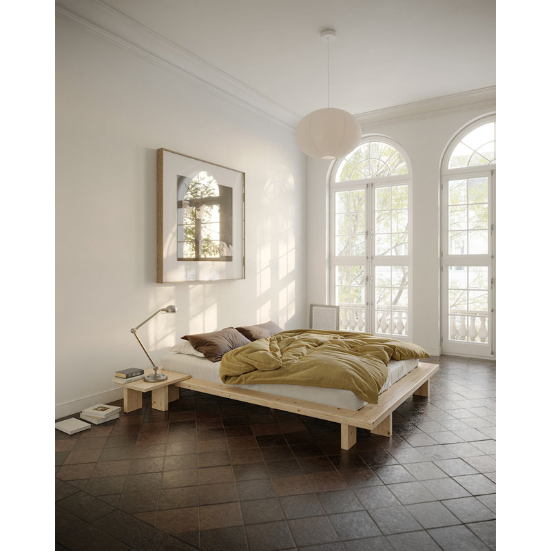 JAPAN BED SIDE TABLE CAROB BROWN, Natural Wood