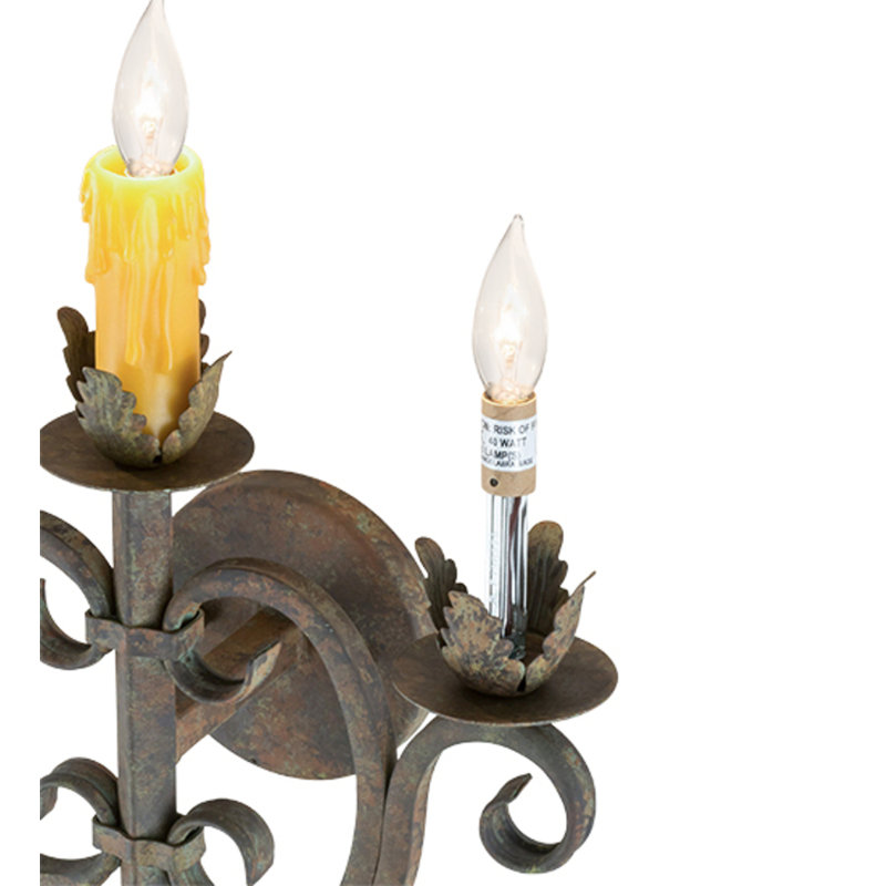 Palmira 3 - Light Candle Wall Light, Organic Rust