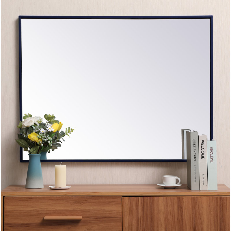 Miroir mural Sabine, 36 po x 27 po, Bleu