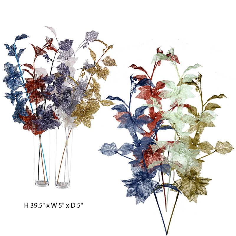Tige artificielle fleur mélangée, Bleu