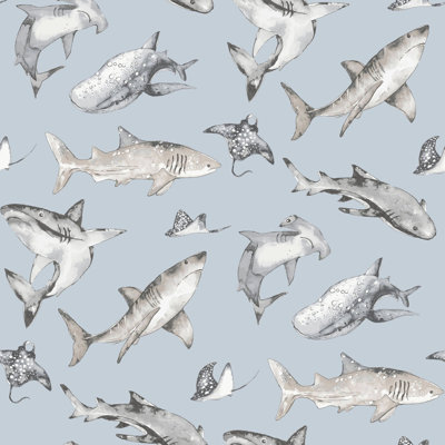 Kids and Teens Collection Sharks Wallpaper Roll