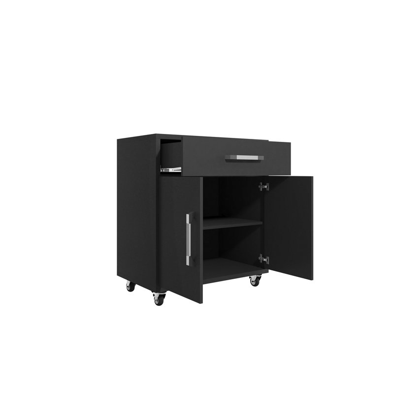 Aseem 2 Piece Single Storage Cabinet ( 34.41'' H x 56.7'' W x 17.72'' D), Black