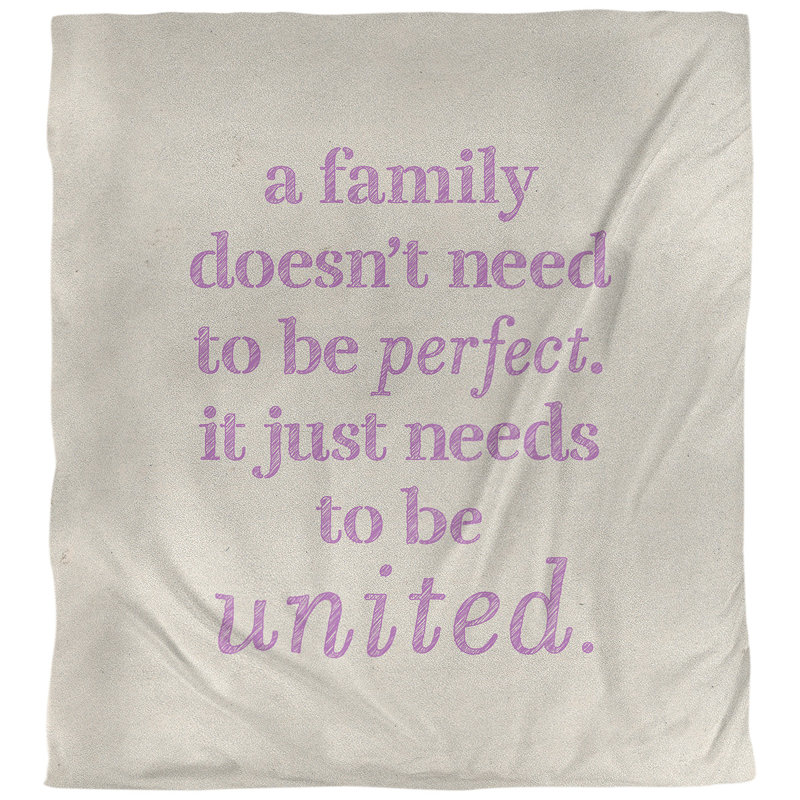 Housse de couette simple family love quot, Blanc / violet, Housse de couette pour grand lit