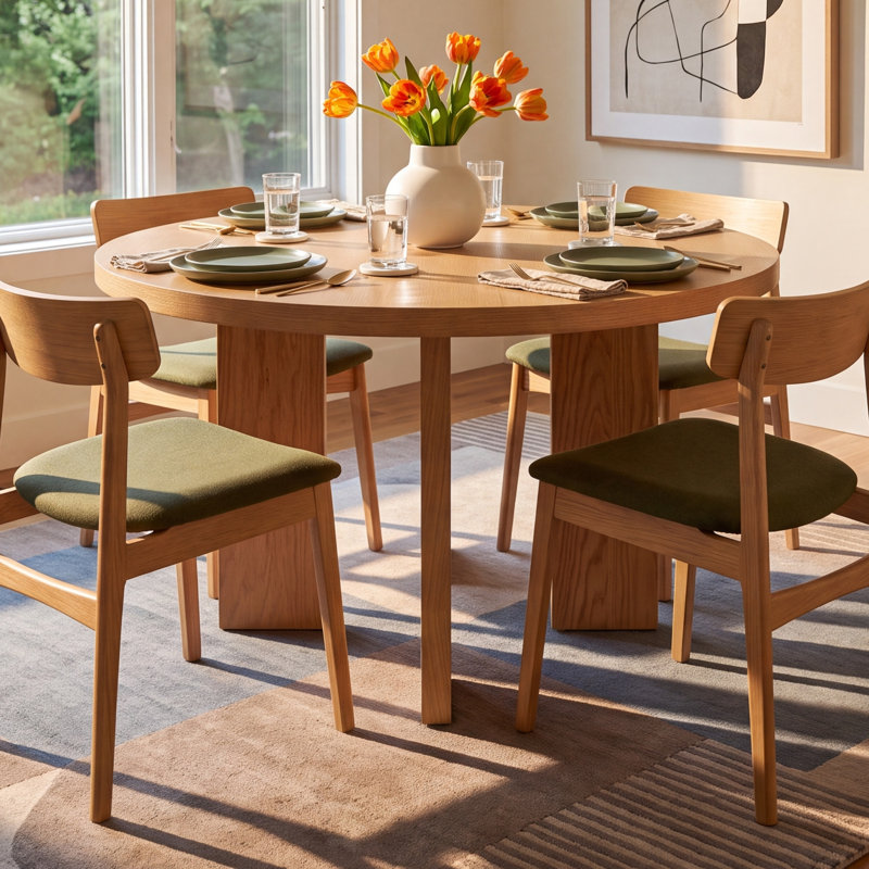Talitha Round Dining Table, Natural