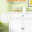 Buffet blanc avec 2 tiroirs et tablettes réglables pour une cuisine et un espace de rangement polyvalents avec buffet