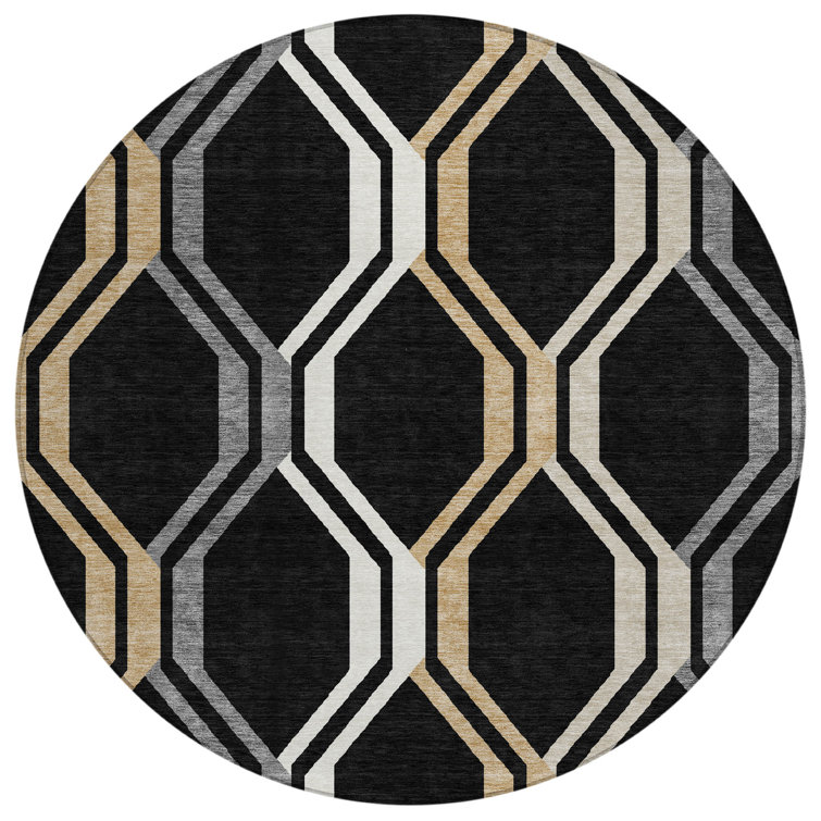 Machine Washable Indoor/Outdoor Bingel ACN2326 Mid-Century Modern Rug