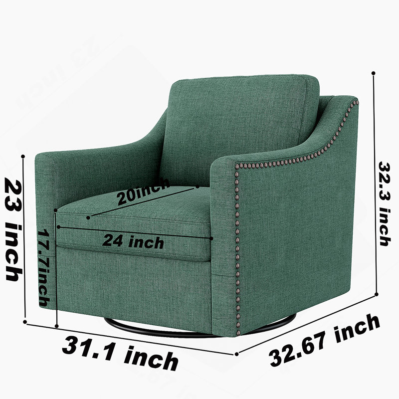 Fauteuil pivotant en lin et coton