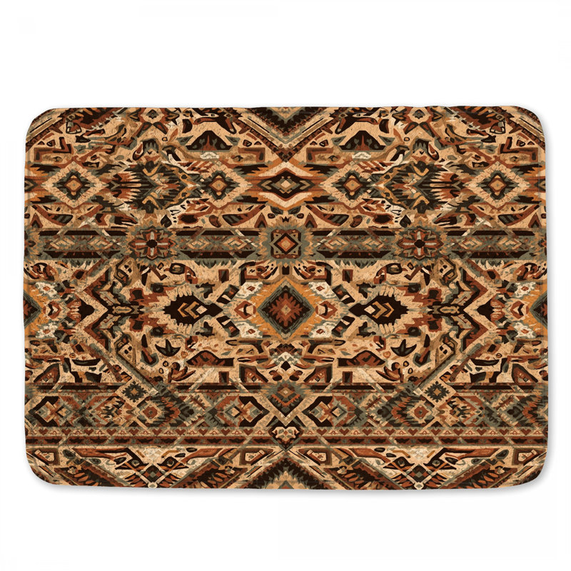 Tapis de bain complexe à motif aztèque, L 24 po x L 17 po