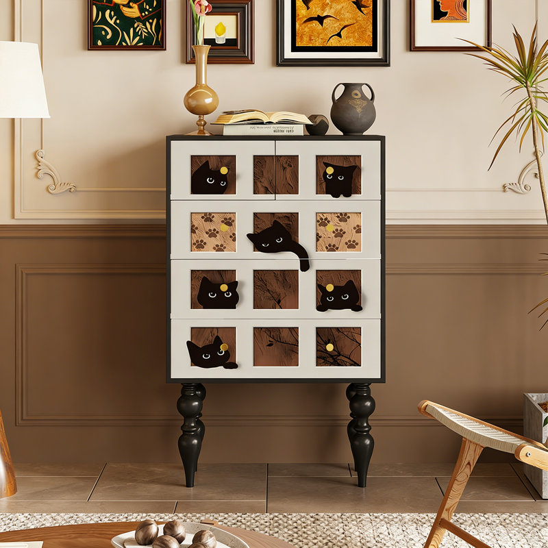 Solid Wood 5-Drawer Entryway Storage Cabinet