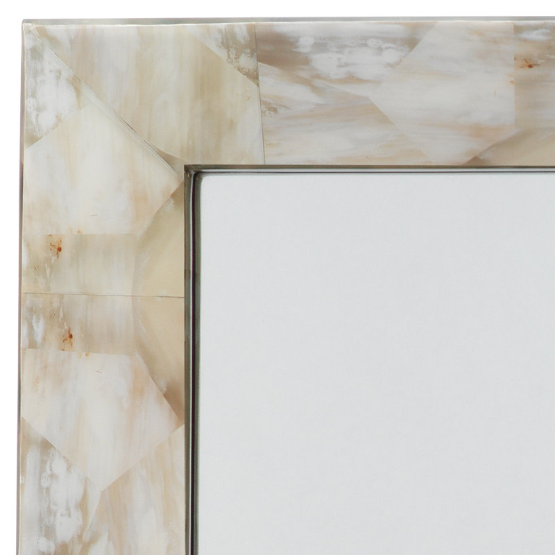 Lacquered Rectangular Wood Frame Wall Mirror