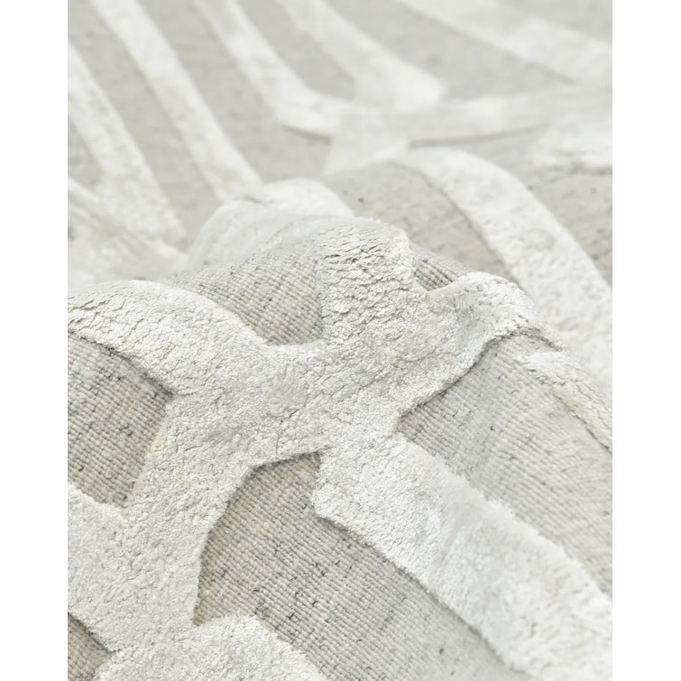 Rae Geometric Hand-Loomed Smoke Area Rug