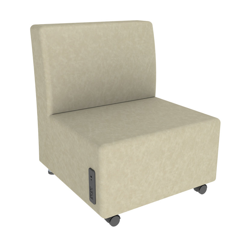 Chaise mobile rembourrée sans accoudoirs Pro Tech, Ivoire