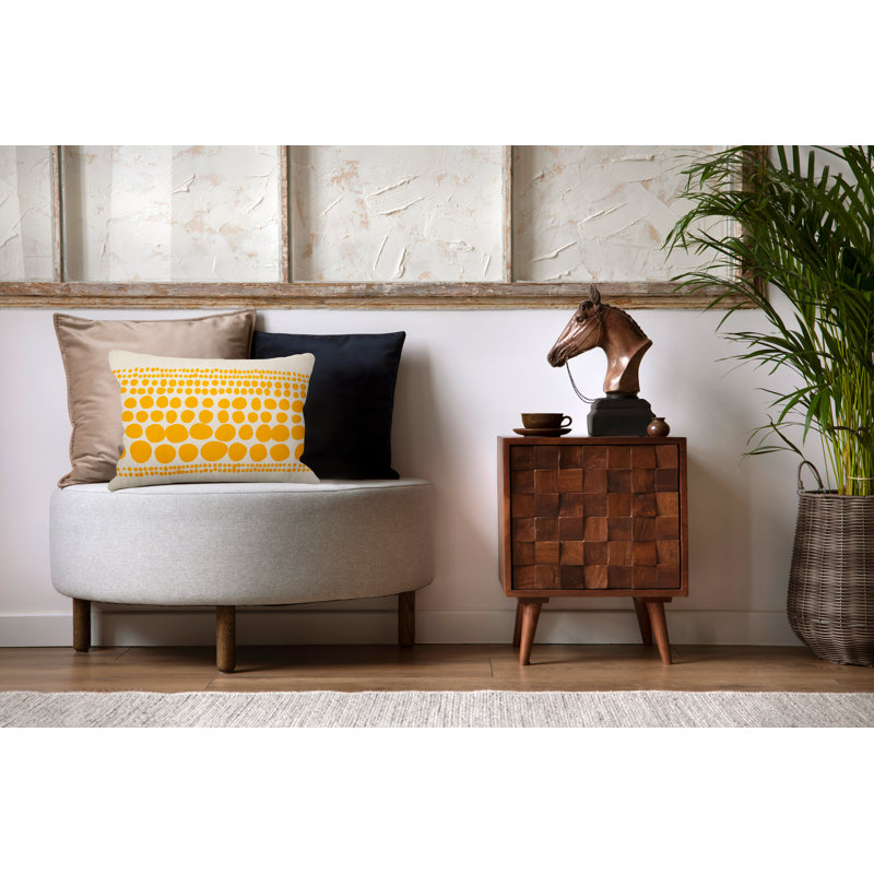 Ikom Polyester/Polyester Blend Lumbar Rectangular Indoor/Outdoor Pillow Cover & Insert, Yellow