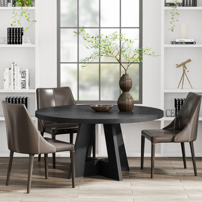47 Inch Round Dining Table for 4 Farmhouse Kitchen Table
