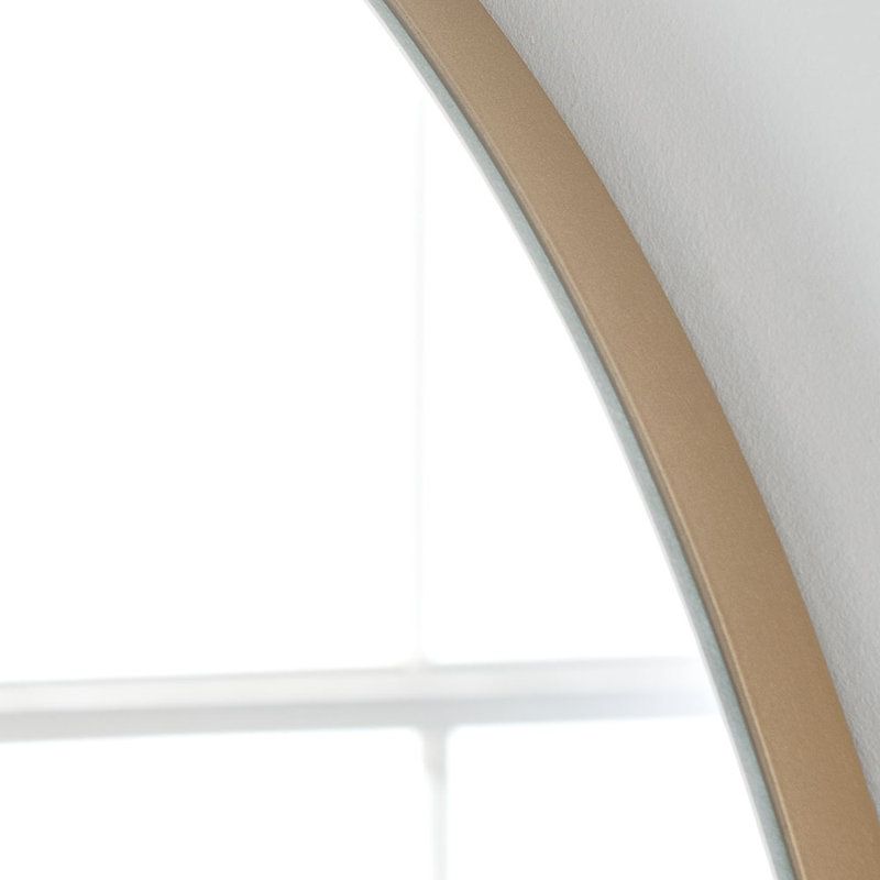 Ivoryanna Wood Flat Wall Mirror, Gold, 50X50X2CM